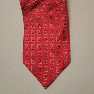 JOS A BANK Vintage Corporate Collection 100% Silk Tie Men's Red Geometric USA